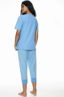 Damen Mey Anzug 3/4 lang, kurzarm Serie Small Stripes