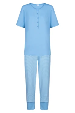 Damen Mey Anzug 3/4 lang, kurzarm Serie Small Stripes