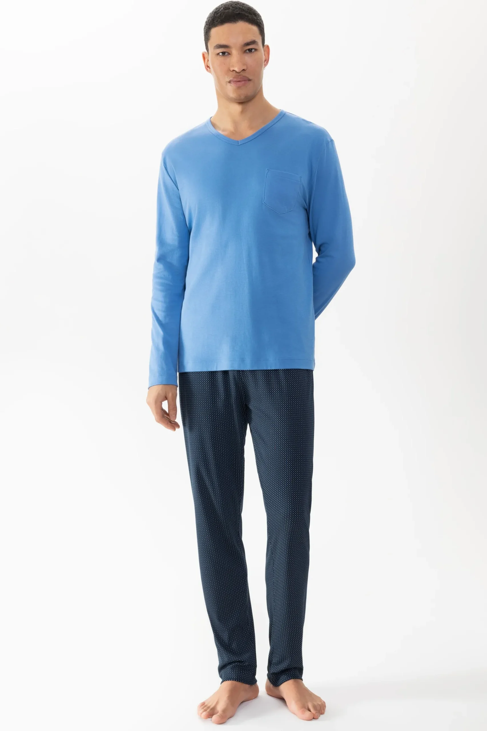 Herren Mey Anzug lang Serie Micro Blue