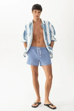 Herren Mey Badeshorts Serie Seersucker Breeze Stripes