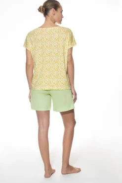 Damen Mey Kurzer Pyjama Serie Lemon Dots