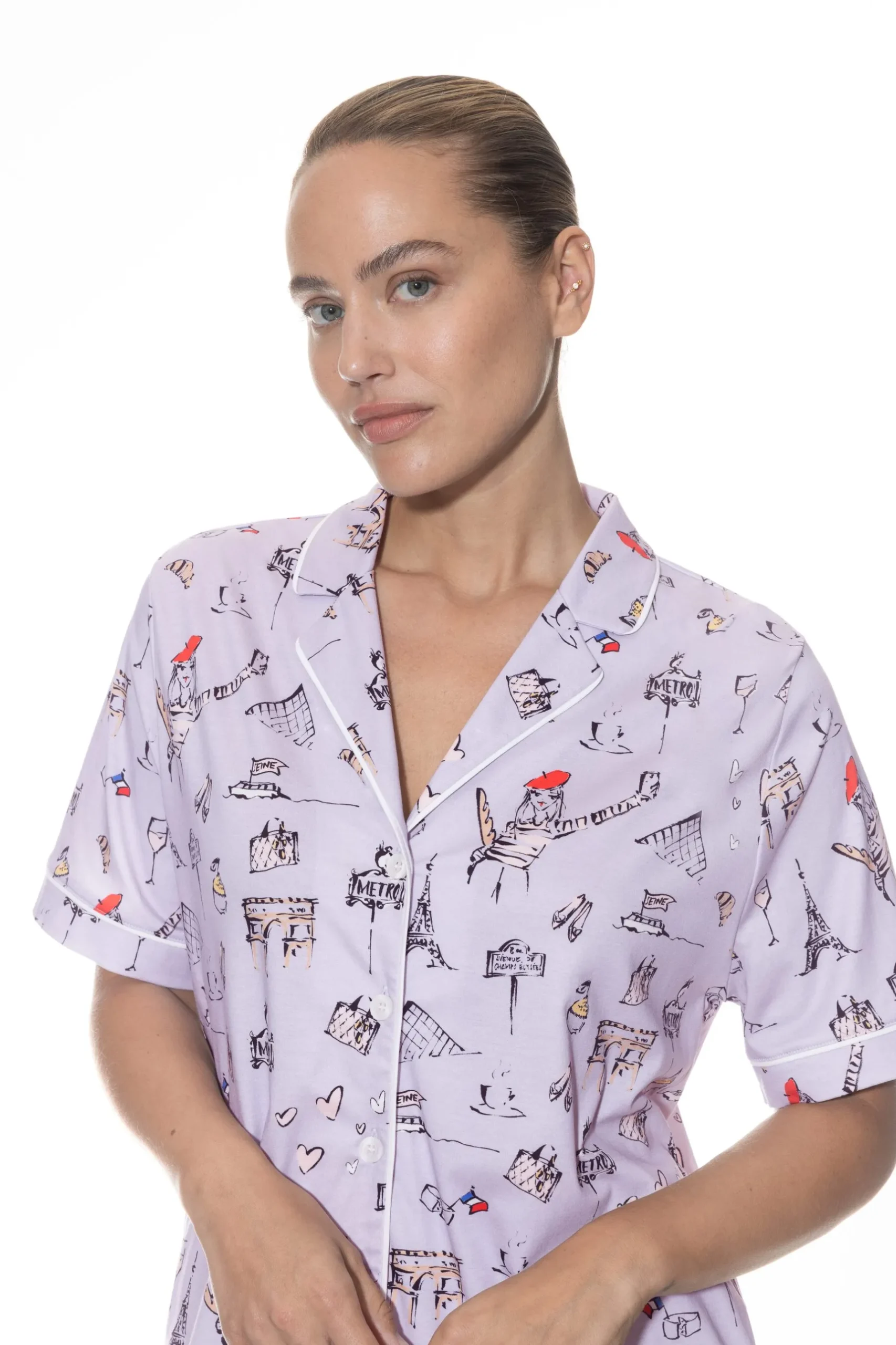 Damen Mey Kurzer Schlafanzug Serie France Sensation