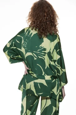 Damen Mey Kurz-Kimono Serie Tropical Leaves
