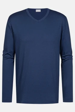 Herren Mey Langarm-T-Shirt Serie Solid Night