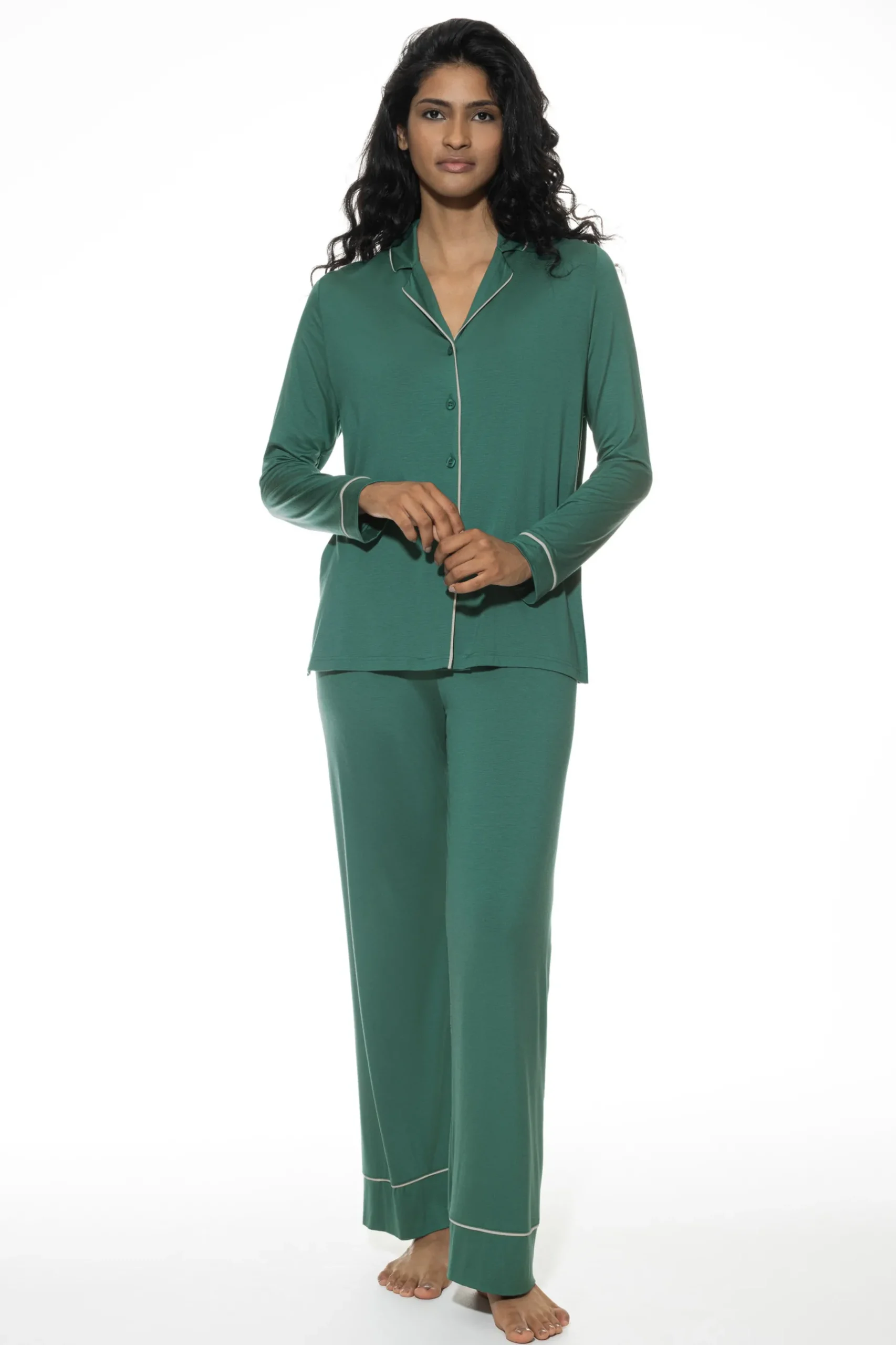 Damen Mey Langer Pyjama Serie Pure Chic