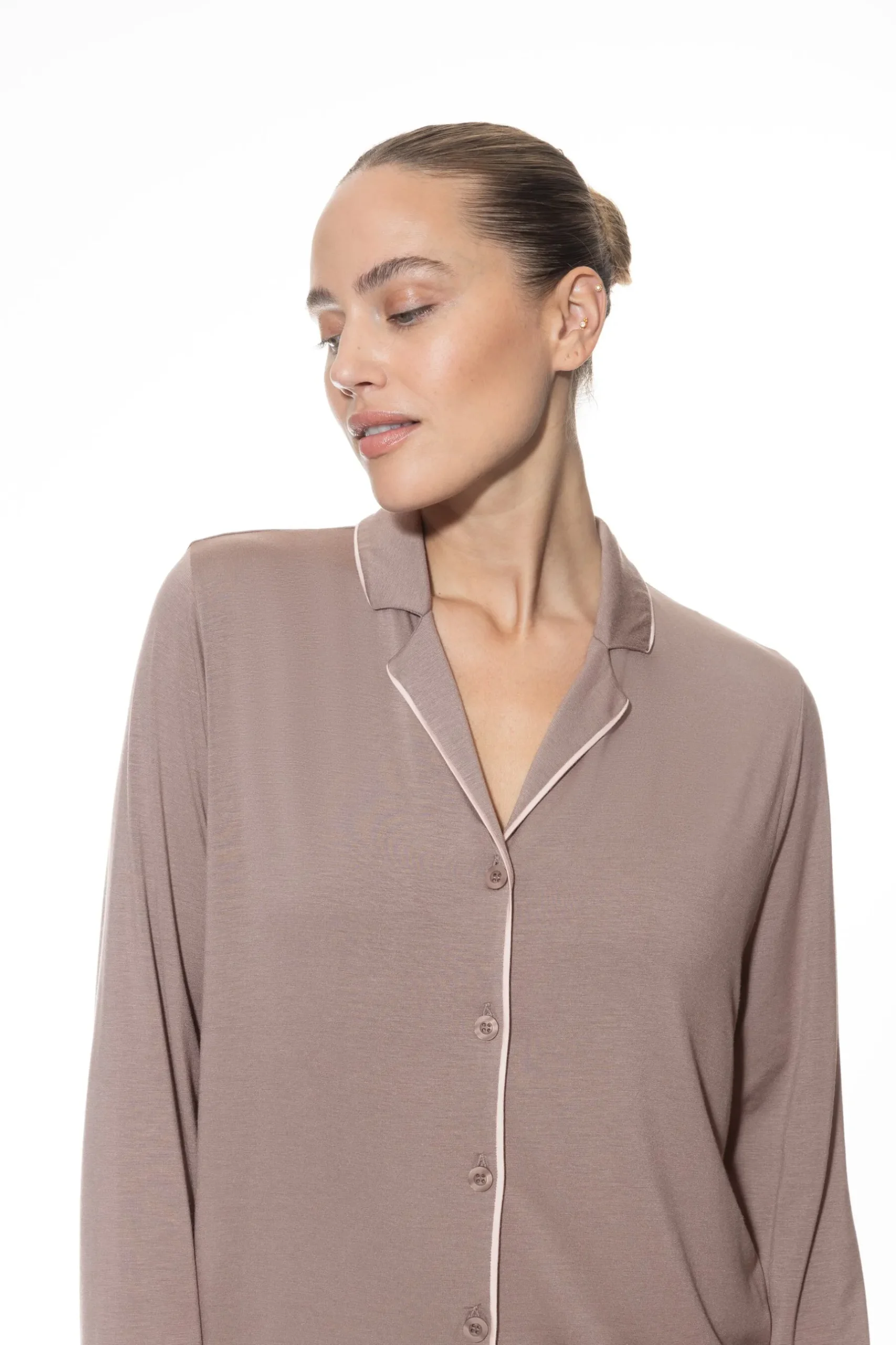Damen Mey Langer Pyjama Serie Pure Chic