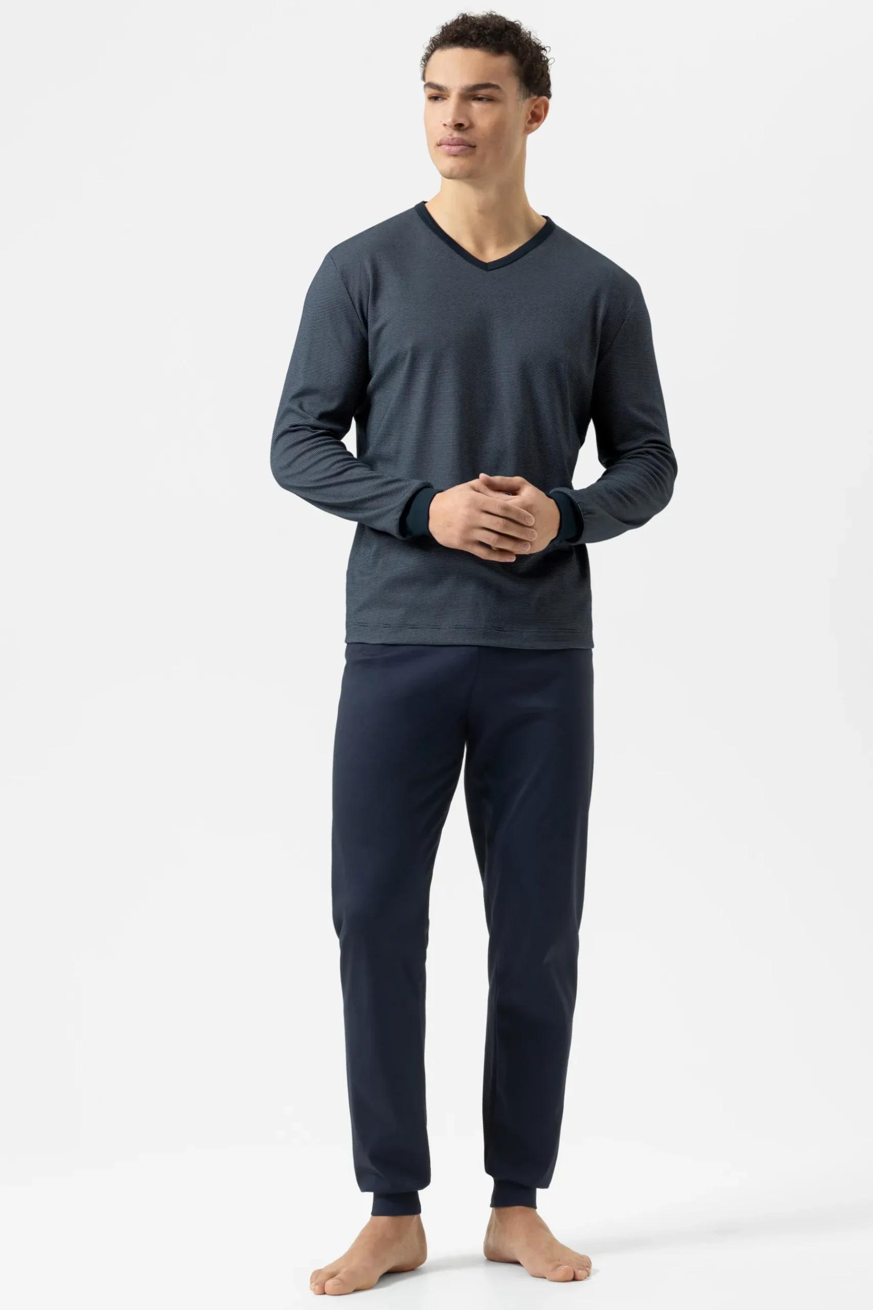 Herren Mey Langer Schlafanzug Serie Bennison
