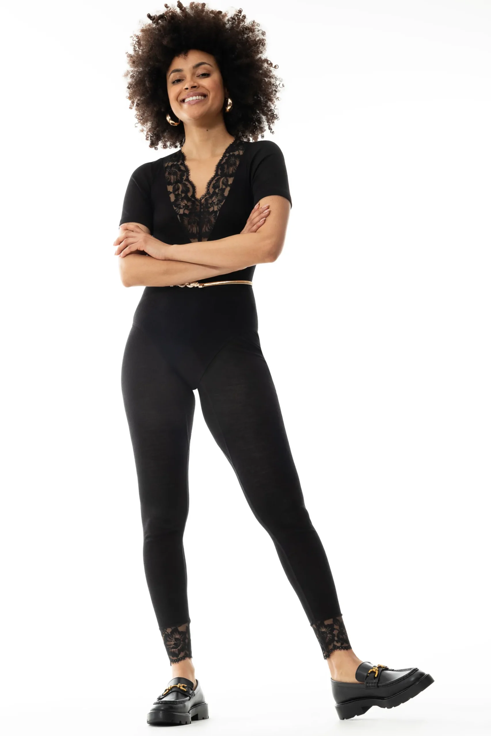 Damen Mey Leggings Serie Wool Love