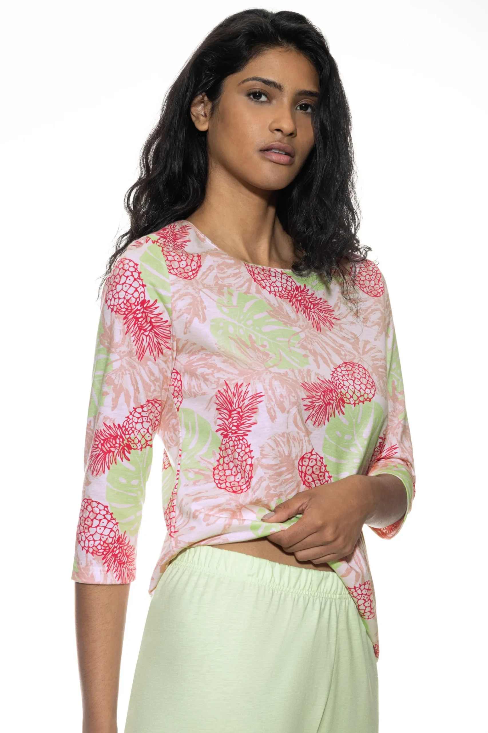 Damen Mey Pyjama Serie Pink Pineapple