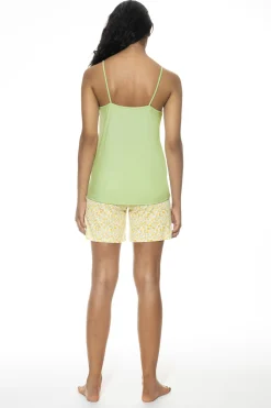 Damen Mey Pyjama mit Spaghetti-Träger Serie Lemon Dots