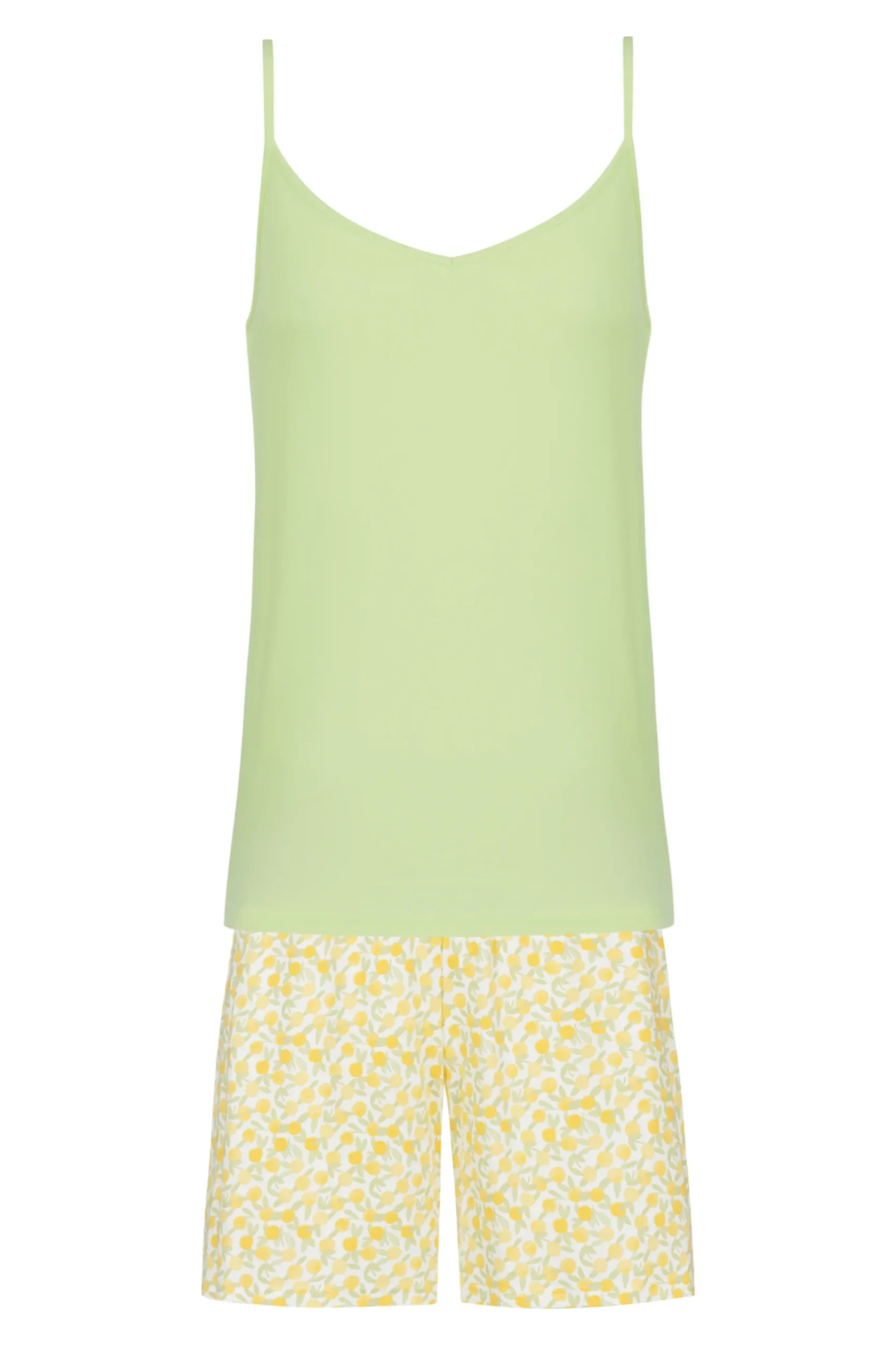 Damen Mey Pyjama mit Spaghetti-Träger Serie Lemon Dots