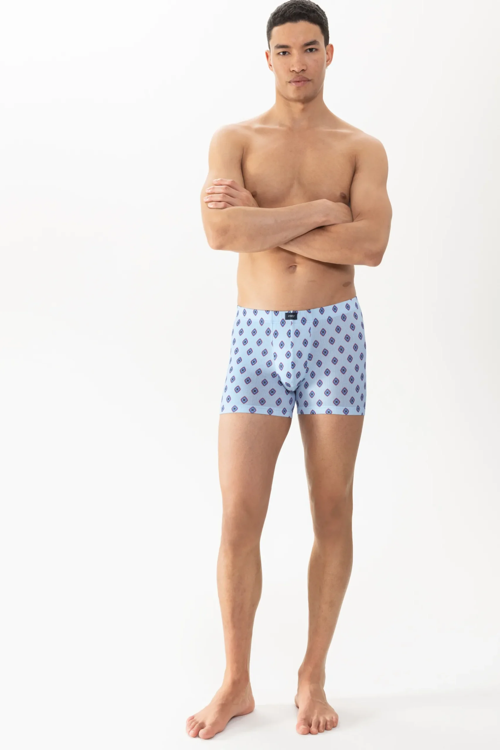 Herren Mey Trunk Shorty Serie Stripes With Tie Pattern