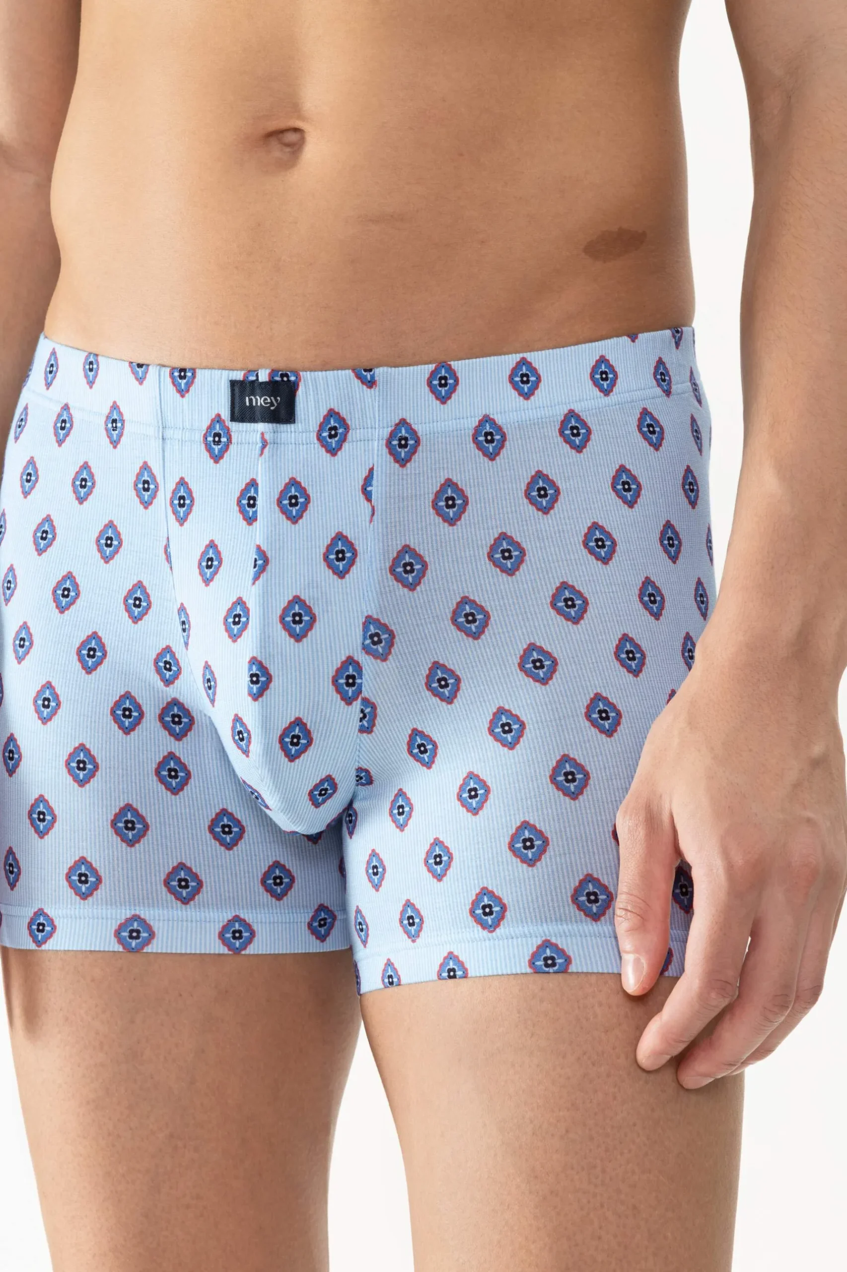 Herren Mey Trunk Shorty Serie Stripes With Tie Pattern